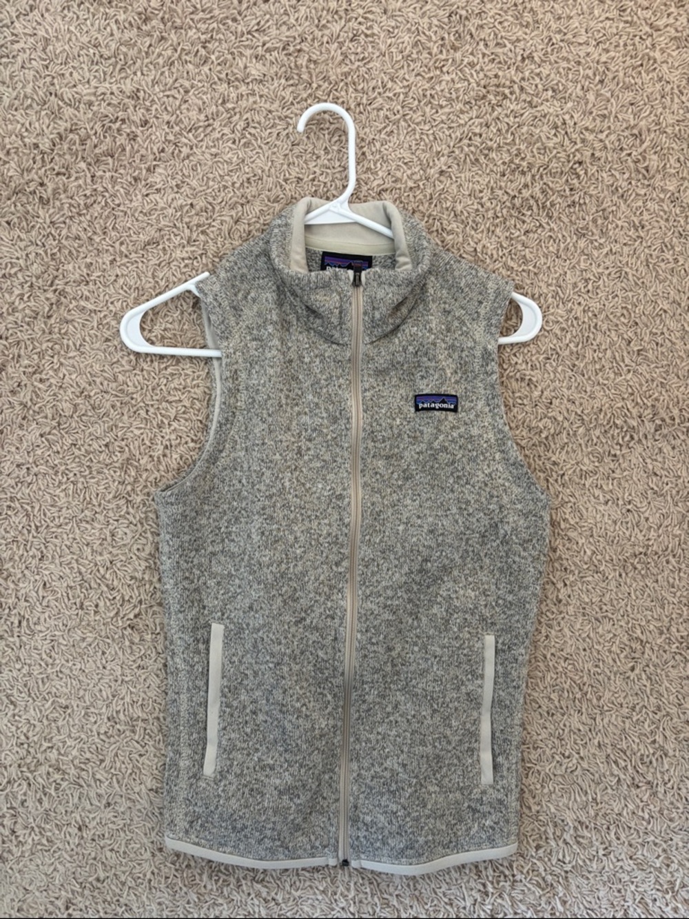 Patagonia Heathered Gray Full-Zip Fleece Vest